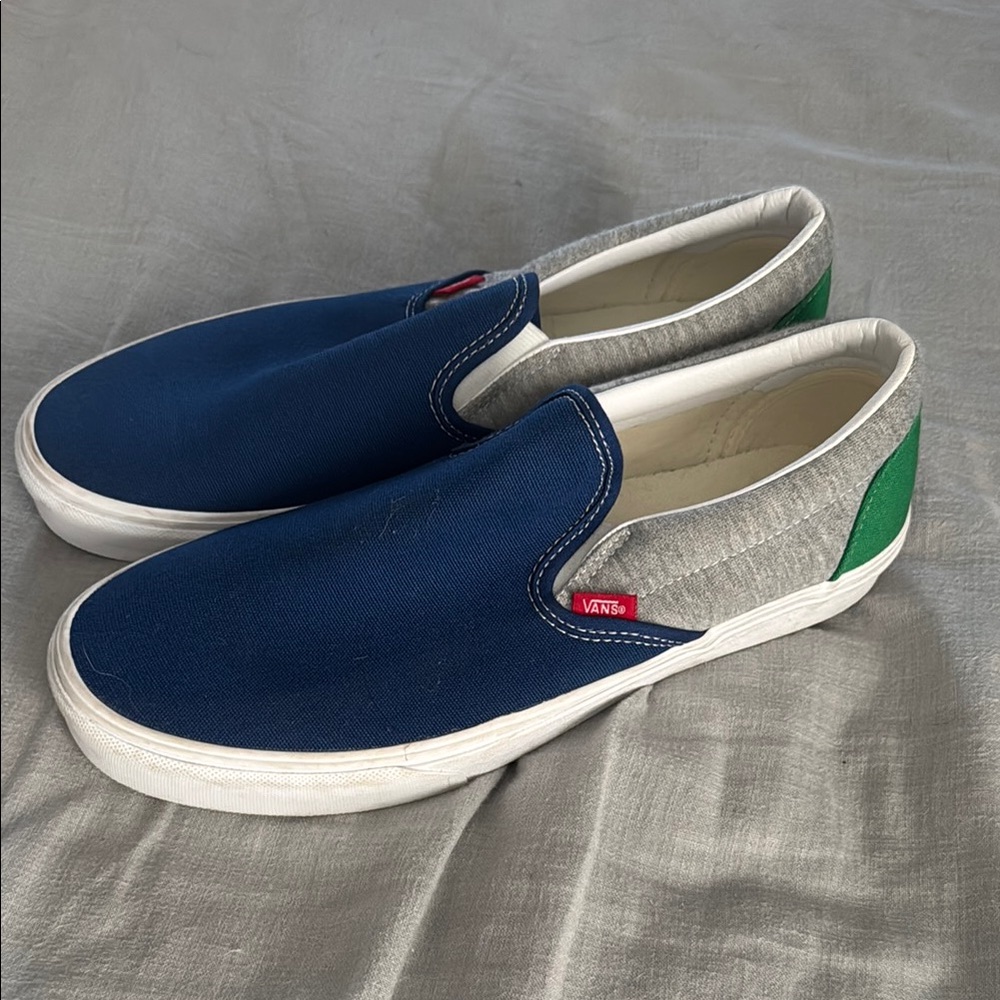 Vans Men's Blue/Grey/Green Slip On, size 12